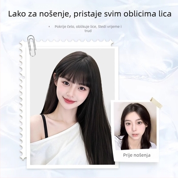 Perika za žene s qi šiškama u karikaturalnom stilu, s visokom kronomom, termički otporna sintetička kosa, mehanička konstrukcija, nije za bojanje