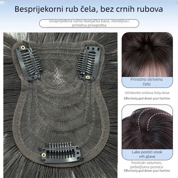 Perika za žene s qi šiškama u karikaturalnom stilu, s visokom kronomom, termički otporna sintetička kosa, mehanička konstrukcija, nije za bojanje