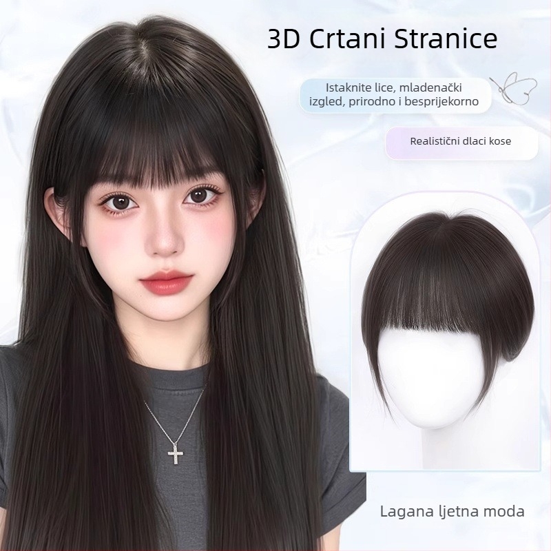 Perika za žene s qi šiškama u karikaturalnom stilu, s visokom kronomom, termički otporna sintetička kosa, mehanička konstrukcija, nije za bojanje