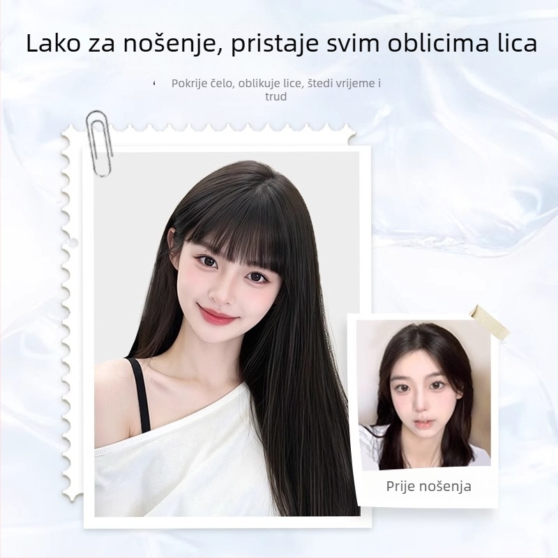 Perika za žene s qi šiškama u karikaturalnom stilu, s visokom kronomom, termički otporna sintetička kosa, mehanička konstrukcija, nije za bojanje