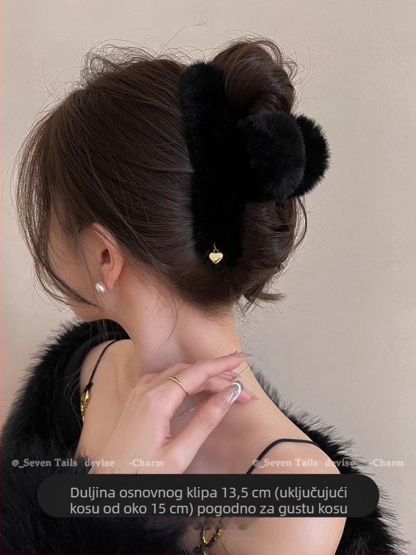 Plush hair clip u obliku ajkule za žene, ležernog stila, 2024 veliki model
