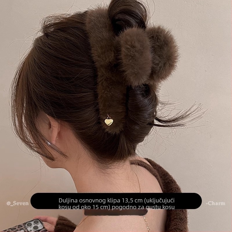 Plush hair clip u obliku ajkule za žene, ležernog stila, 2024 veliki model