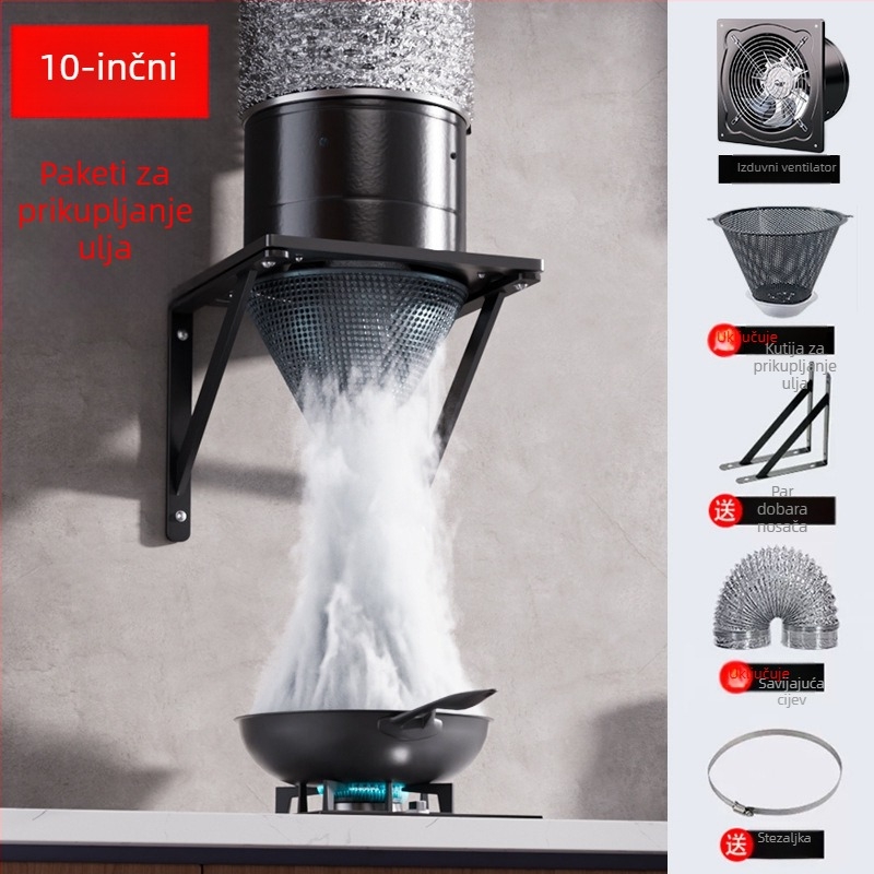 Kuhinjski ispušni ventilator (Model FD-150; montaža: pričvršćivanje trokutastim nosačem; snaga: 50–120 W; napon: 220 V; upravljanje: mehaničko)