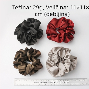 Gumica za kosu TCB od čipkastog satena sa cvijetom od čipke-satena, visoke elastičnosti, lagani luksuzni stil