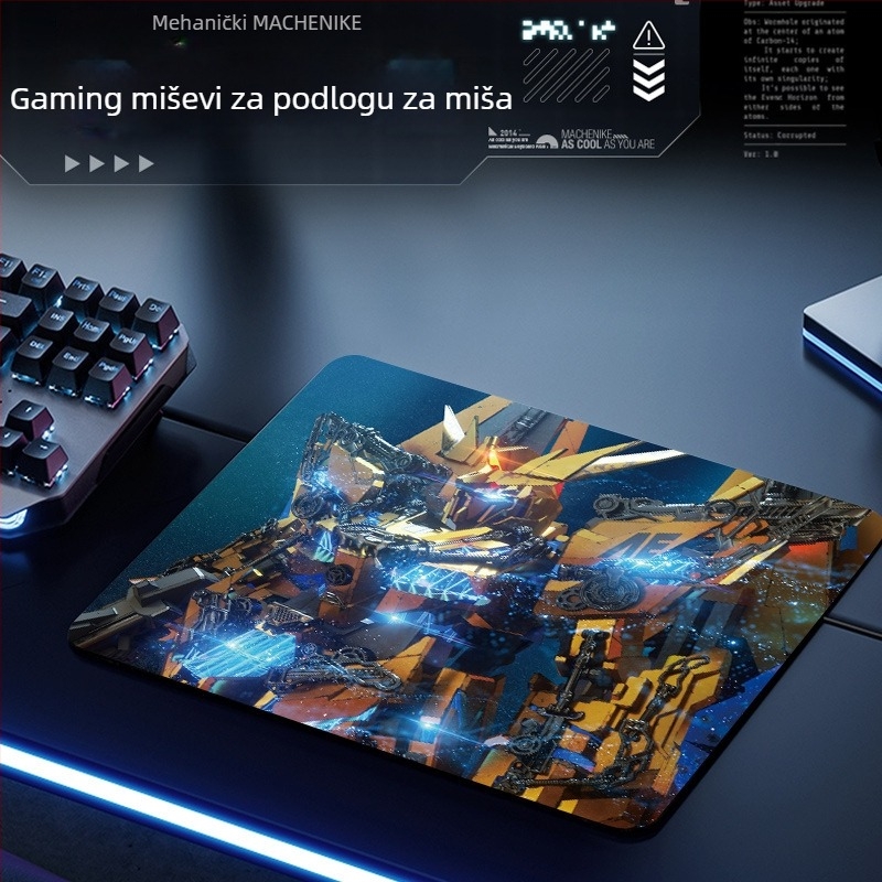 Gundam Crtani Miš Pad, Dvostrana Gumena Stolna Podloga, Protuklizna, Model F-A5, Uključuje Logo