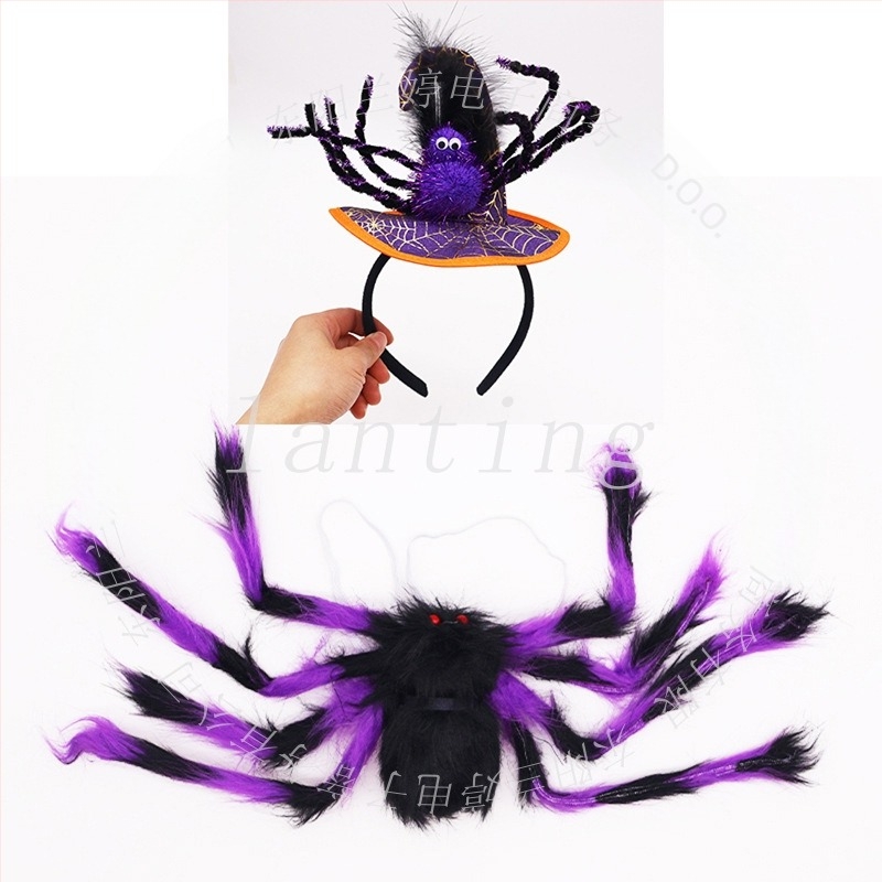 Dječji Halloween set dodataka: stražnja dekoracija s paukovom mrežicom, tutu suknja i traka za kosu (polyester) – za djevojčice do 17 godina