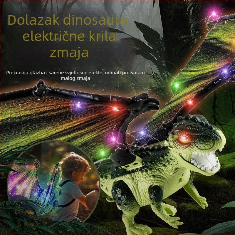 Električne dinosaurijske krila igračka za dječake s pokretnim zglobovima, svjetlima i glazbom