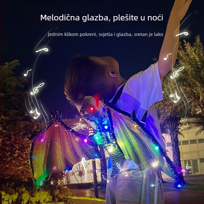 Električne dinosaurijske krila igračka za dječake s pokretnim zglobovima, svjetlima i glazbom