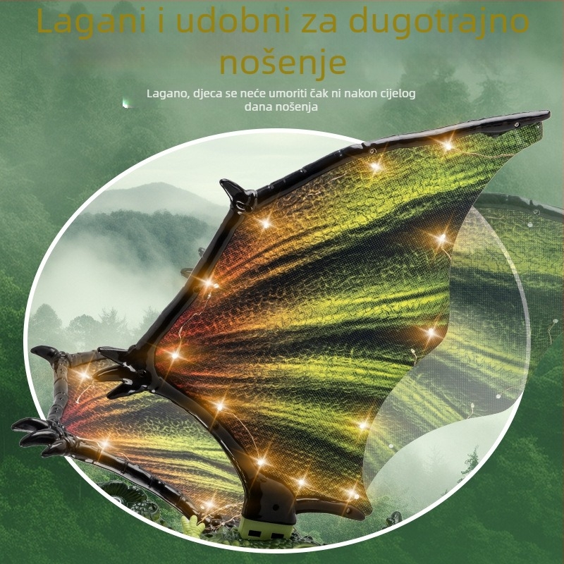 Električne dinosaurijske krila igračka za dječake s pokretnim zglobovima, svjetlima i glazbom