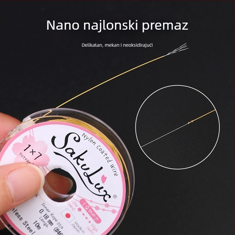 Nehrđajući čelik žica zlatnog tona za DIY nakit — komponente za perle, narukvicu i ogrlicu, kopča