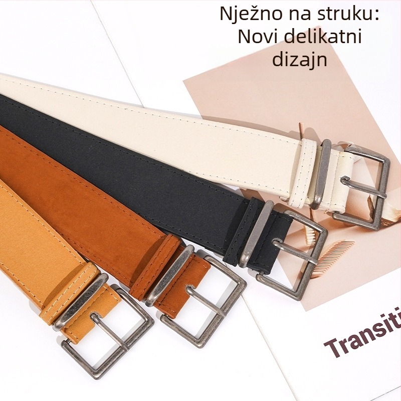 Ženska traka od umjetne kože s sponom od legure, kopča s pinom, širina 2-4 cm, jednostavan/univerzalni stil, ljeto 2025