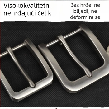 Unisex spona za pojas od nehrđajućeg čelika, pravokutnog oblika s pinom, za kožne kaiševe