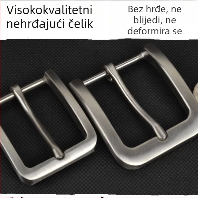 Unisex spona za pojas od nehrđajućeg čelika, pravokutnog oblika s pinom, za kožne kaiševe