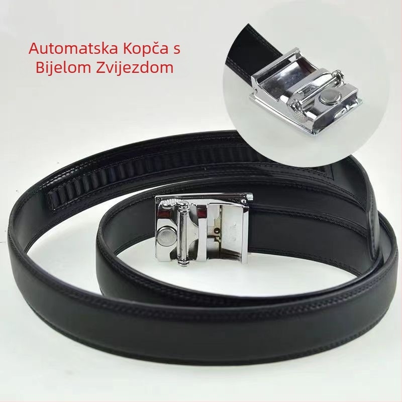 Muški kožni kaiš s pin sponom, od legure, poslovni i svestrani stil, elektroplatiran završni sloj i reljefna površina