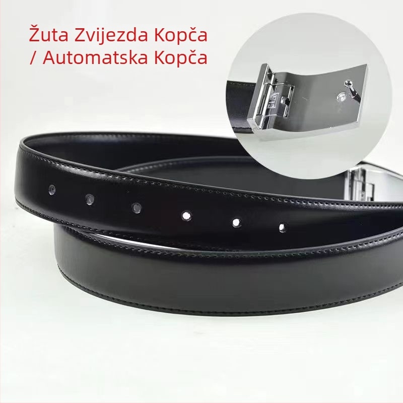 Muški kožni kaiš s pin sponom, od legure, poslovni i svestrani stil, elektroplatiran završni sloj i reljefna površina
