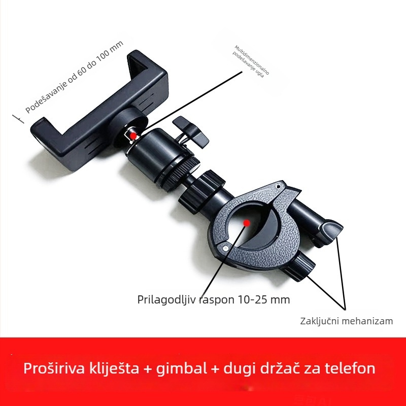 Klip za proširenje za mobitel za livestream – O-typ, plastičan, kompatibilan s Apple, Samsung, Huawei, Xiaomi, Oppo, Meizu, Vivo, OnePlus