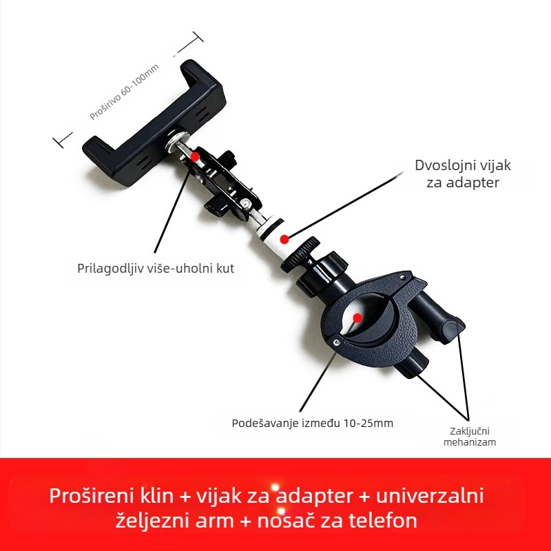 Klip za proširenje za mobitel za livestream – O-typ, plastičan, kompatibilan s Apple, Samsung, Huawei, Xiaomi, Oppo, Meizu, Vivo, OnePlus