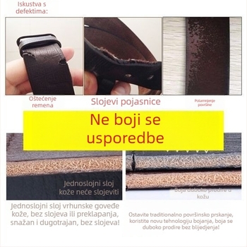 Remen od prve sloje teleće kože, ručna izrada, casual etno-retro stil, kopča od zlitine, kopčanje iglom, obrada: istrošen, bojanje, biljno tanjenje