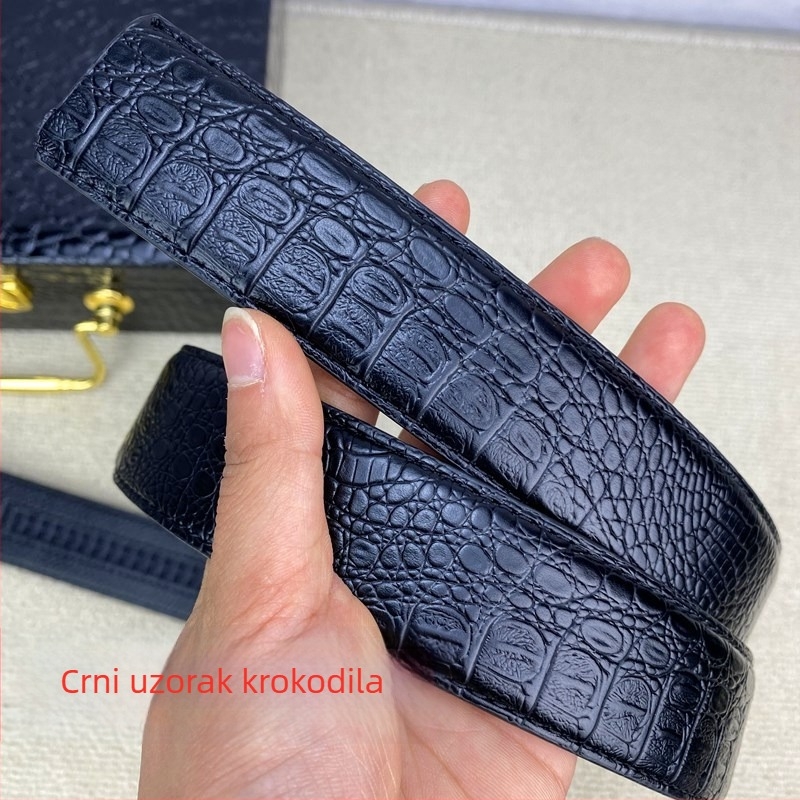 Muški kaiš od PU kože, aluminijska kopča, automatsko zaključavanje, univerzalni stil