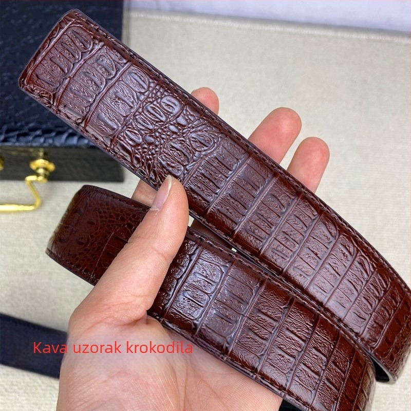 Muški kaiš od PU kože, aluminijska kopča, automatsko zaključavanje, univerzalni stil