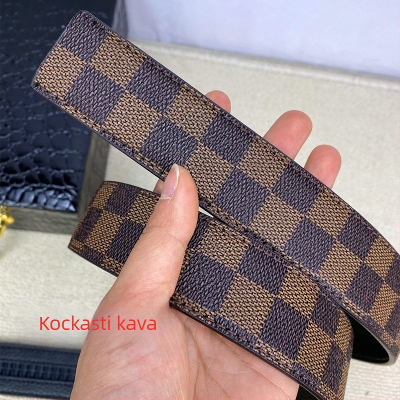 Muški kaiš od PU kože, aluminijska kopča, automatsko zaključavanje, univerzalni stil