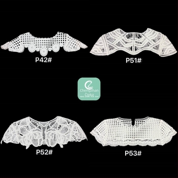 Otapajuća čipkasta aplikacija s cvijetom za ovratnik i šal, baza od šesterokutne mreže, šivana poliesterom