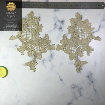 Vodotopivi cvijet za ovratnik — ukras od žice od zlata i srebra za ženske košulje (Benqian Clothing)