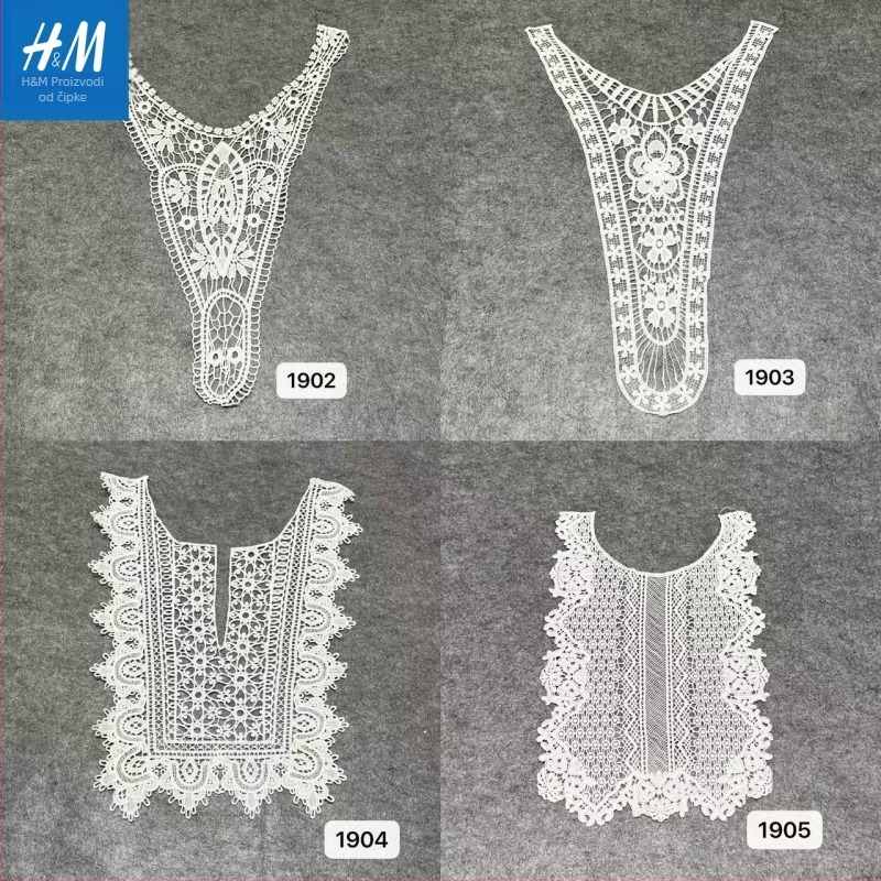 DIY ovratnik s vodotopivom vezom — čipkasti ovratnik s izrezima, dekorativan za pulover, univerzalni kvadratni ili kružni izrez