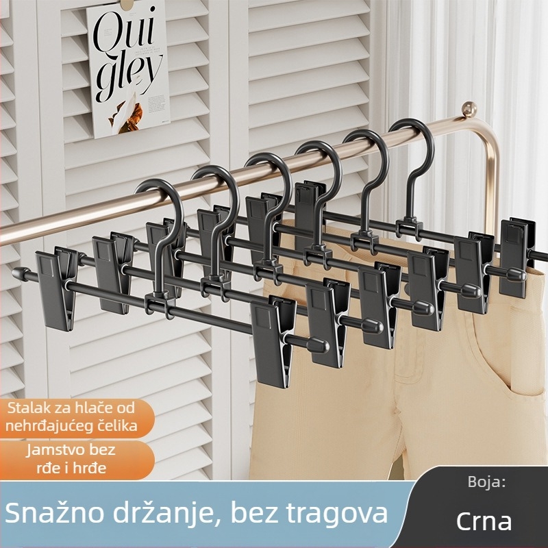 Metalni klip za pohranu hlača i odjeće — protuklizni, ne savijaju se, Yuetu, pogodan za čarape, šale i kravate
