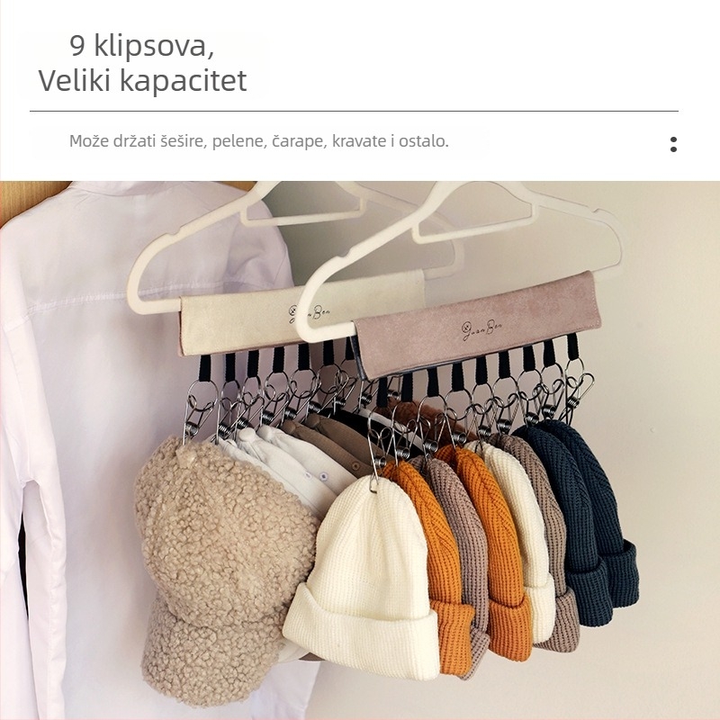 Platneni klip za skladištenje odjeće, sklopivi dizajn, Cotton Track marka, model Storage Clip; pakiranje 100 kom; pogodno za donje rublje, čarape, šalove i kravate.