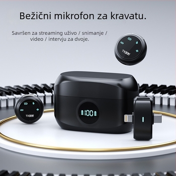 K31 lavalier mikrofon s klipom - ugrađena baterija 300-500 mAh, Bluetooth 5.2, raspon frekvencija 20 Hz-20 kHz, SNR ≥75 dB, trajanje 3-6 h