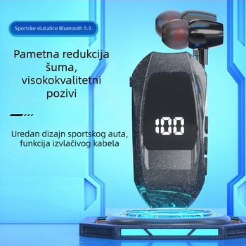 Bežične slušalice s klipom za ovratnik, Bluetooth 5.3, domet 10 m, vodootporne, digitalni zaslon, trajanje baterije preko 8 sati