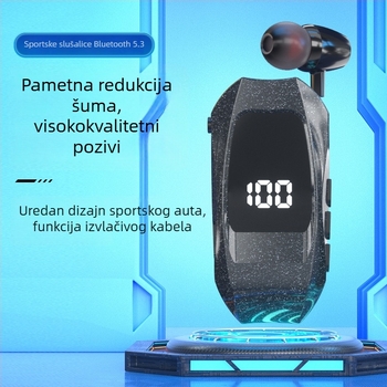 Bežične slušalice s klipom za ovratnik, Bluetooth 5.3, domet 10 m, vodootporne, digitalni zaslon, trajanje baterije preko 8 sati