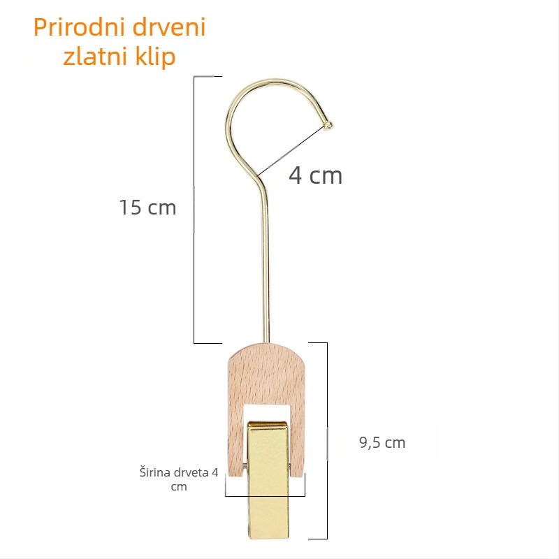 Drveni klips za pohranu sa S kukom za šalove, Encordo Mz-jz001