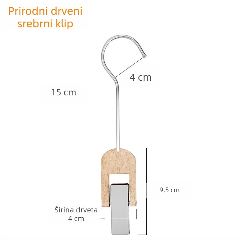 Drveni klips za pohranu sa S kukom za šalove, Encordo Mz-jz001
