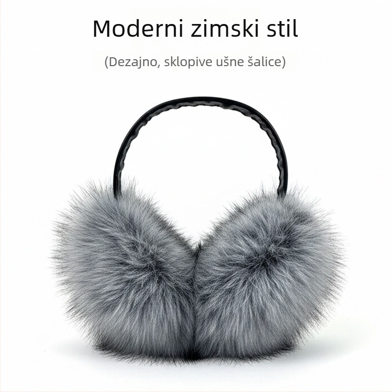 Plišane sklopive ušne navlake za žene, monokromni uzorak, korejski jednostavan stil, održavaju toplinu zimi, proljeće i jesen
