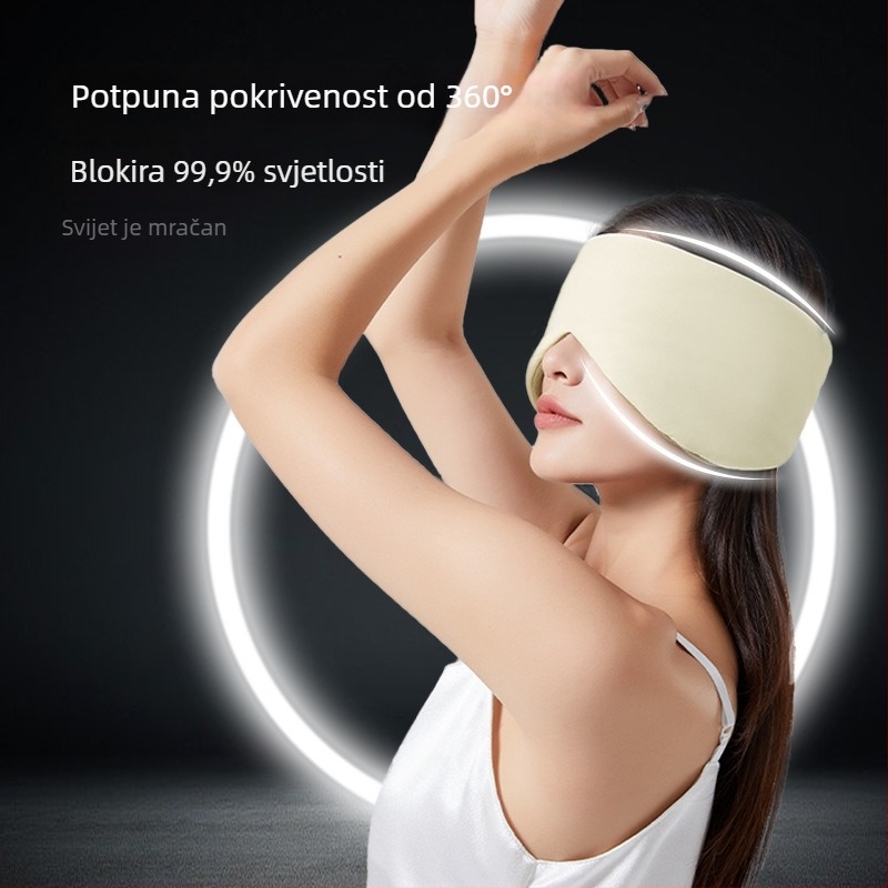 Maska za oči i uši za san – za pauzu na ručak, dva u jednom, unisex, lagana i zvučna izolacija, materijali: ice silk i Bird's Eye tkanina