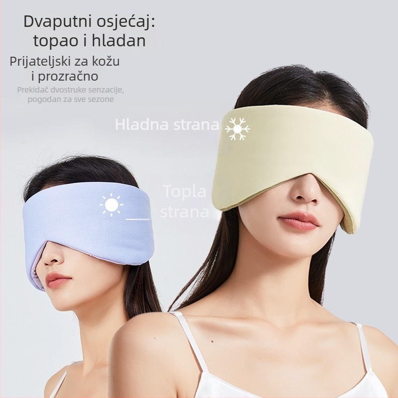 Maska za oči i uši za san – za pauzu na ručak, dva u jednom, unisex, lagana i zvučna izolacija, materijali: ice silk i Bird's Eye tkanina