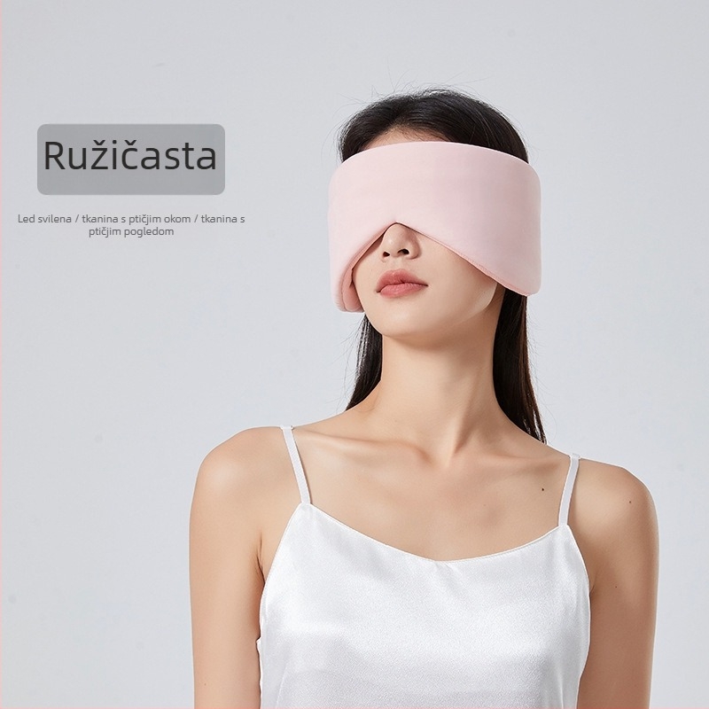 Maska za oči i uši za san – za pauzu na ručak, dva u jednom, unisex, lagana i zvučna izolacija, materijali: ice silk i Bird's Eye tkanina
