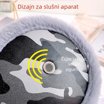 Zimske zaštitne ušne maskice s kamuflažnim uzorkom, podstavljene plišem i debelim dizajnom, za boravak na otvorenom i vožnju biciklom