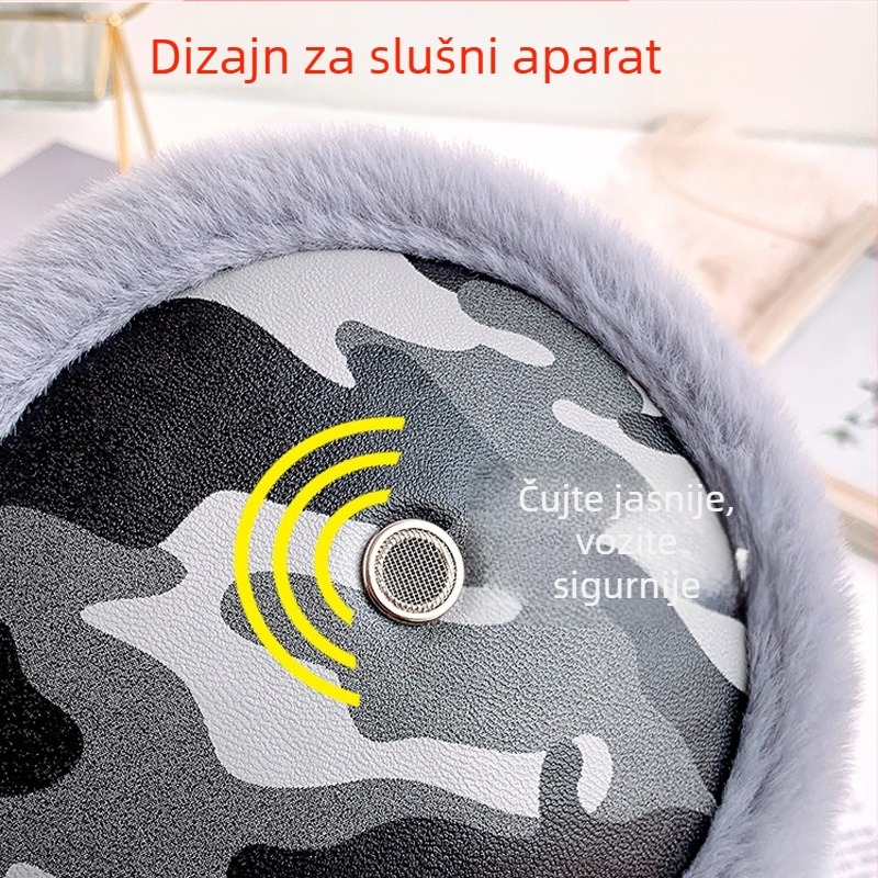 Zimske zaštitne ušne maskice s kamuflažnim uzorkom, podstavljene plišem i debelim dizajnom, za boravak na otvorenom i vožnju biciklom