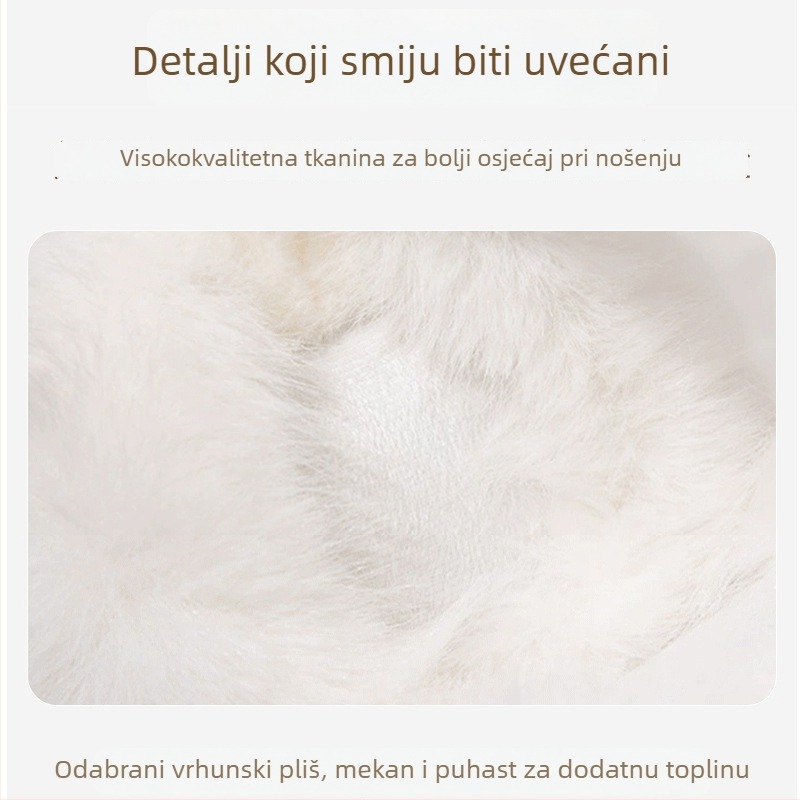 Pluše ušne topline za žene, zimske, otporne na vjetar, crtani uzorak, slatka stil