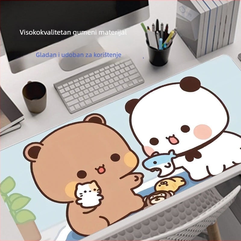 Yierbubu dvostrana podloga za stol, prirodni kaučuk, protuklizna, dizajn karikature, tisak toplom transferom, tisak logotipa, prilagodljivo