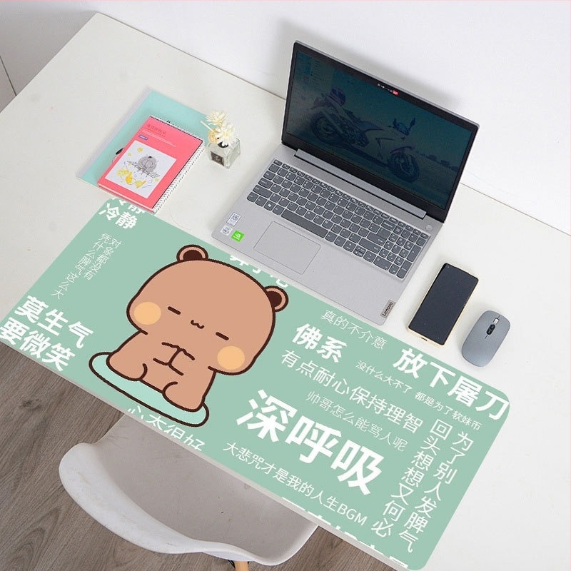 Yierbubu dvostrana podloga za stol, prirodni kaučuk, protuklizna, dizajn karikature, tisak toplom transferom, tisak logotipa, prilagodljivo