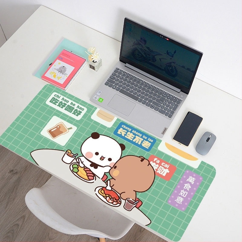 Yierbubu dvostrana podloga za stol, prirodni kaučuk, protuklizna, dizajn karikature, tisak toplom transferom, tisak logotipa, prilagodljivo