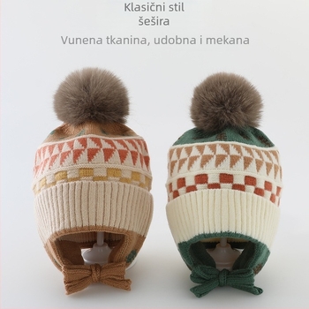 Dječja pletena kapa s flis podstavom, bez ruba, kupolastog kroja, topla i otporna na vjetar, korejsko/japanski stil