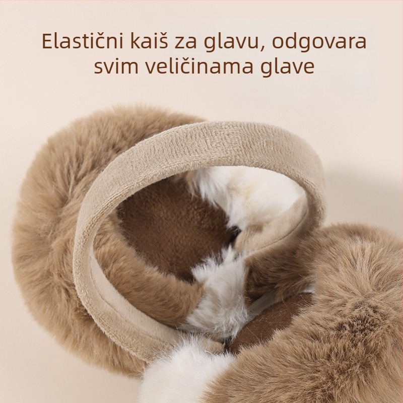 Zimske plišane ušne zaštitne maskice s color-block uzorkom, unisex, windproof, tople za vanjsku vožnju biciklom