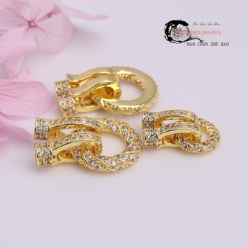 Zaključak za ogrlicu s kabelskim pletenim dizajnom, bakar, elektroplatiranje, K082, Haochen (Bakar; Cable Knit; Elektroplatiranje; K082; Haochen)