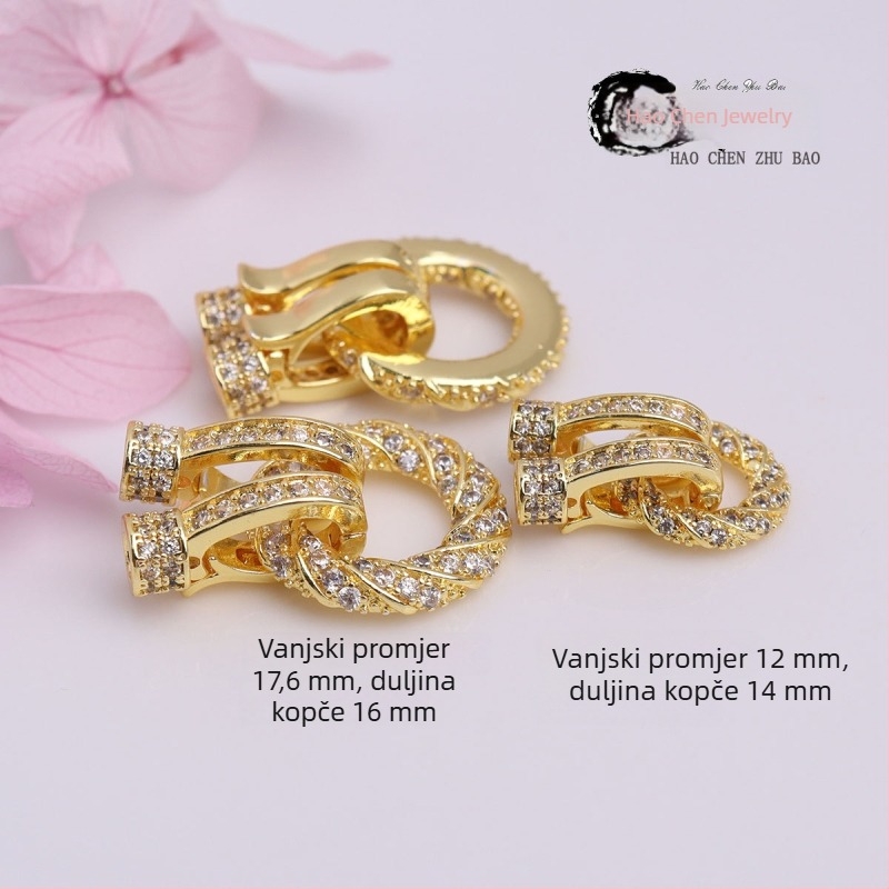 Zaključak za ogrlicu s kabelskim pletenim dizajnom, bakar, elektroplatiranje, K082, Haochen (Bakar; Cable Knit; Elektroplatiranje; K082; Haochen)