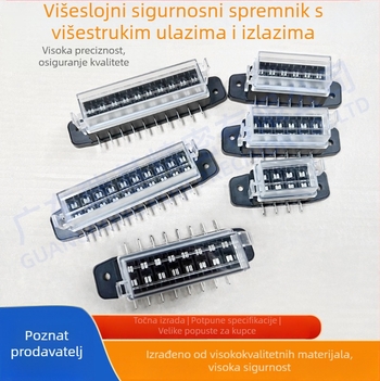 Auto baza osigurača, za 4-, 6-, 8- ili 10-kanala, dvostrano ožičenje, ravno umetanje.
